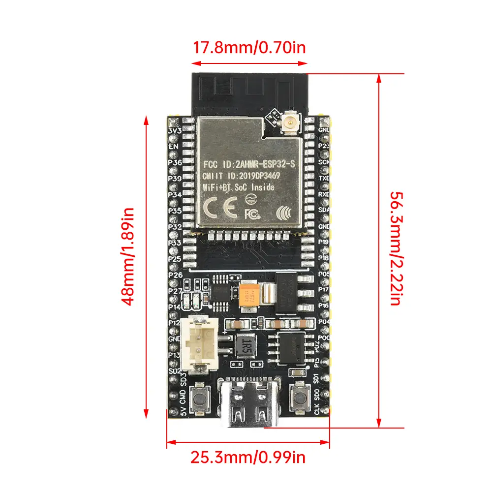ESP32 Development Board 2.4G WiFi Module with Battery Interface IPEX Connector AI ESP32-S for DIY IoT CH340X IP5306 Type-C