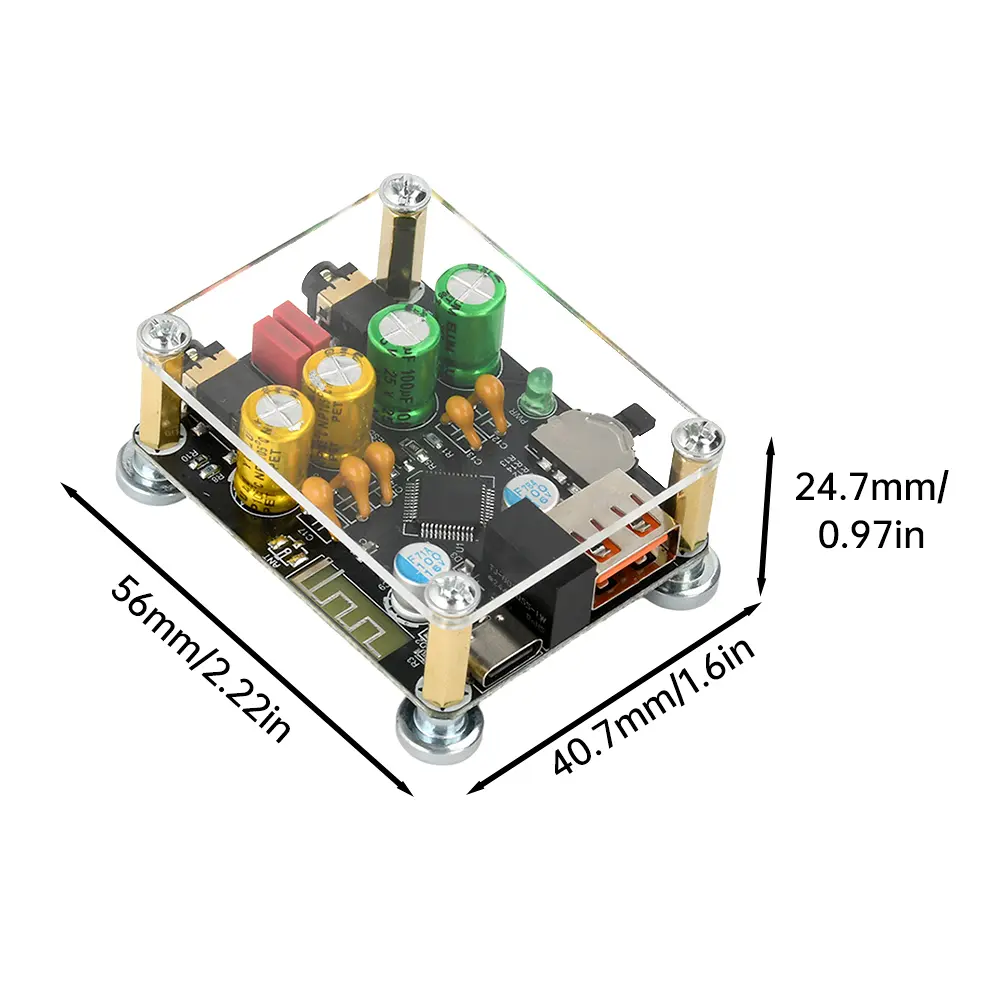 ZK-PT2-RPO Isolated Zero Noise Fever Usb Flash Drive Bt 5.1 Decoding Board Hifi Fever Decoder Amplifier Module Type C