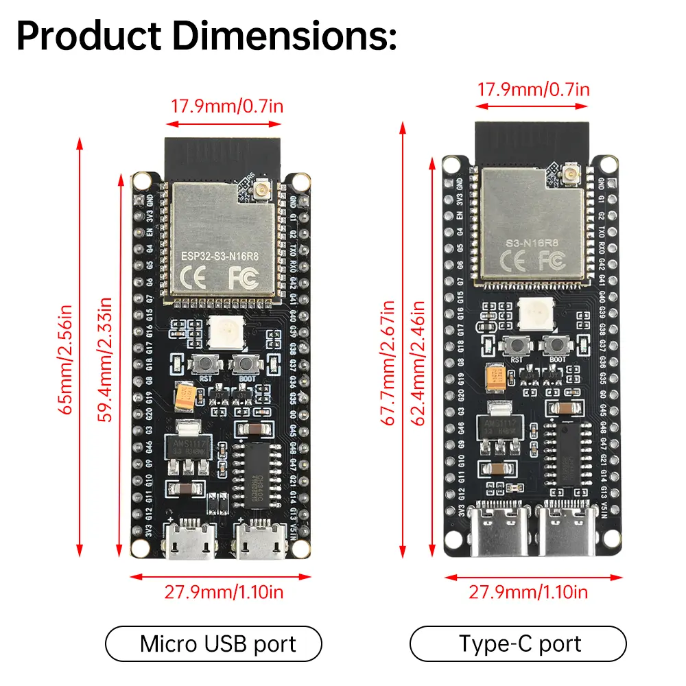 ESP32-S3-N16R8 Core Development Board WiFi Bluetooth Development Board