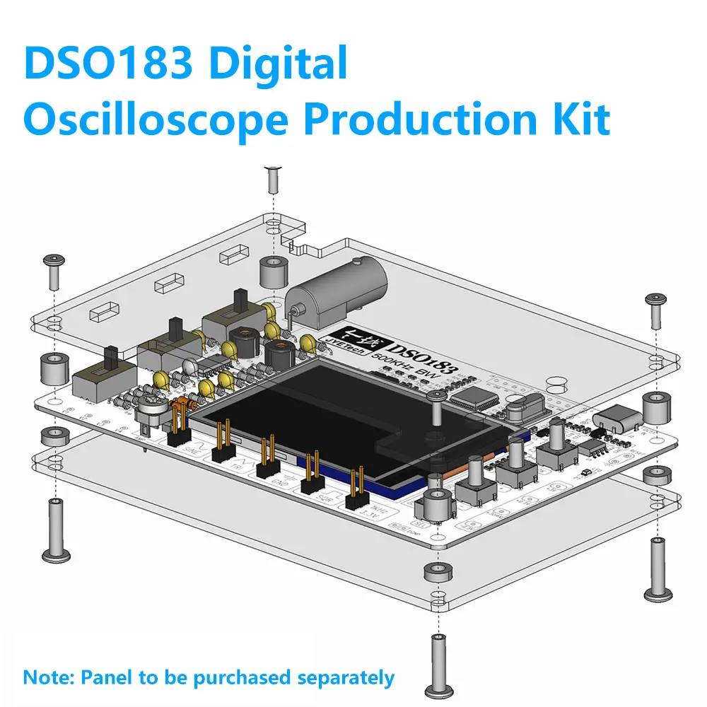 DC 5V DSO183 Digital Oscilloscope TFT LCD Display With Alligator Probe Test Clip for DSOO138 Oscilloscope Portable Type C
