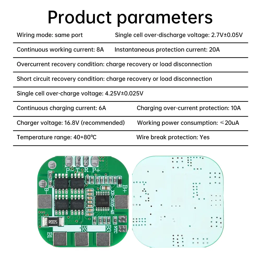 4S 14.8V Lithium Battery Protection Board 18650 Power Lithium Battery 20A Peak Li-ion BMS PCM Module