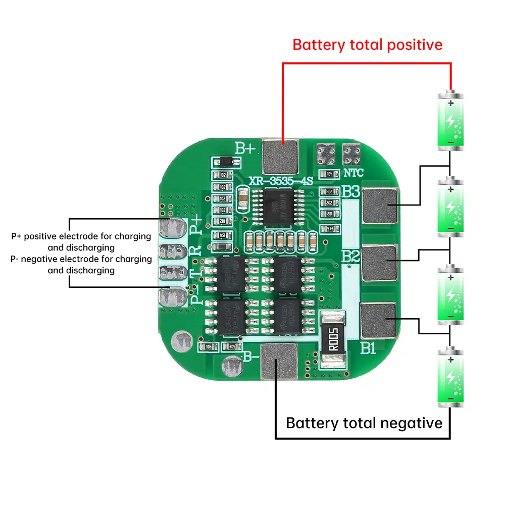 4S 14.8V Lithium Battery Protection Board 18650 Power Lithium Battery 20A Peak Li-ion BMS PCM Module