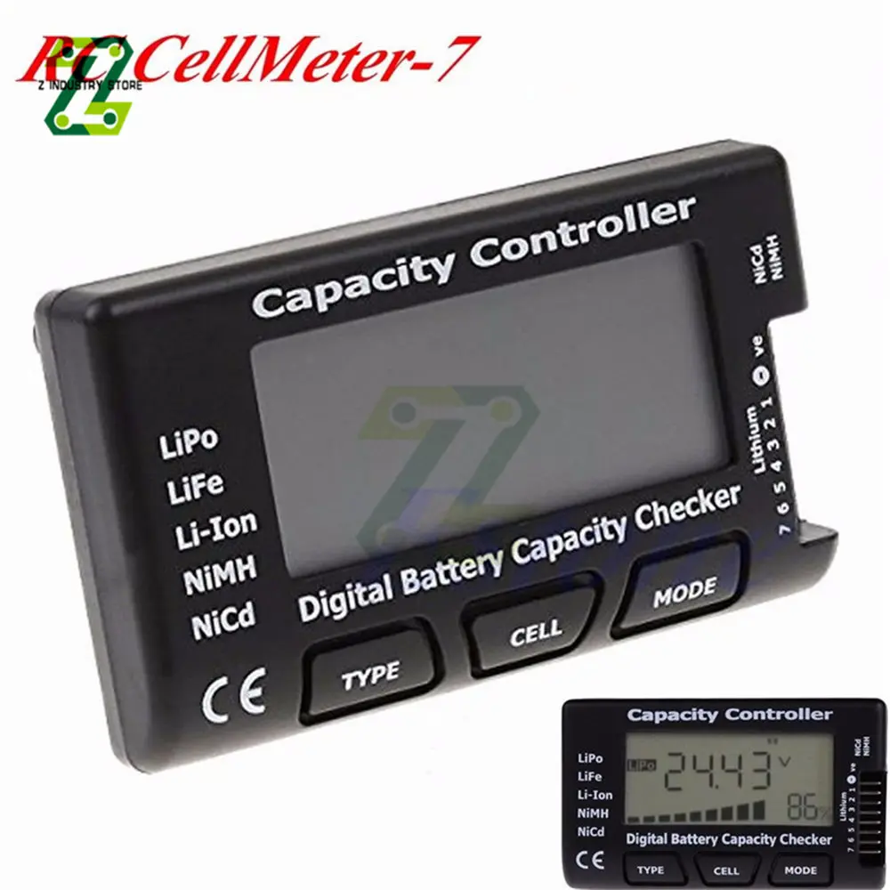 Digital Battery Capacity Detector 1-7S LCD Checker Tester Voltage Controller LiPo LiFe Li-ion for RC Car