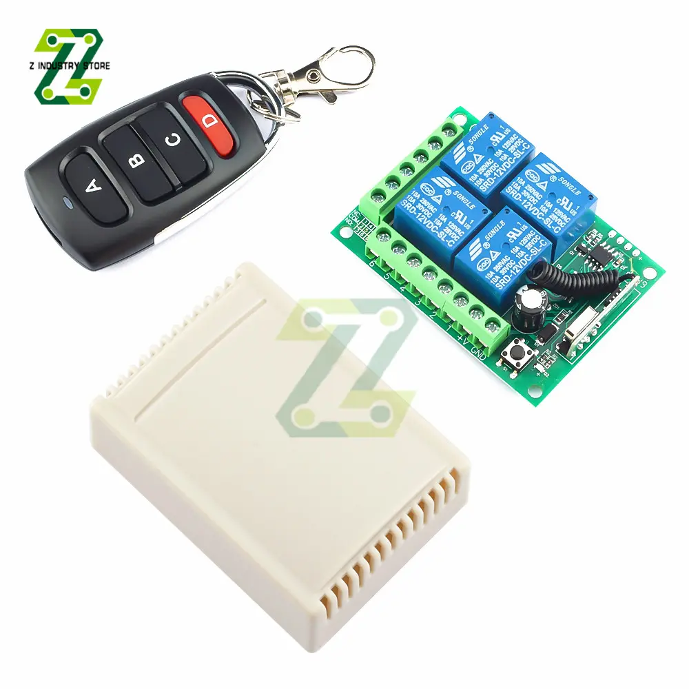 433MHz 315MHz Universal Wireless Remote Control DC 12V 4CH Relay Receiver Module RF Switch For Gate Garage