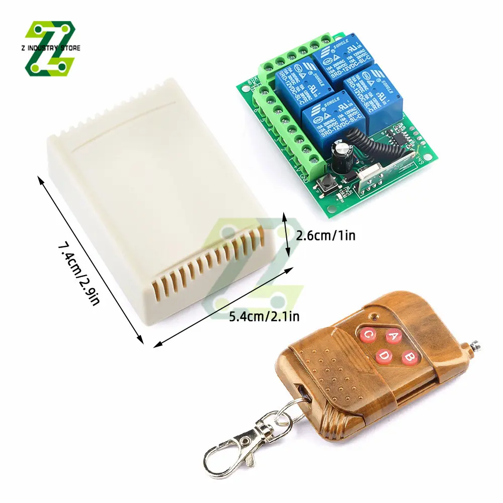 433MHz 315MHz Universal Wireless Remote Control DC 12V 4CH Relay Receiver Module RF Switch For Gate Garage