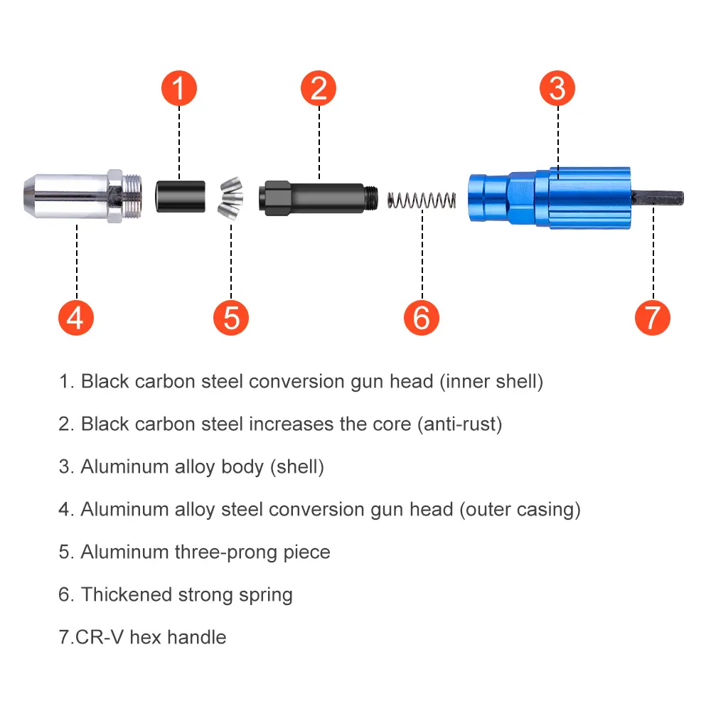 Rivet Gun Conversion Head Electric Riveting Gun Convertor For Wood/ Steel/china Holes Installation Tool
