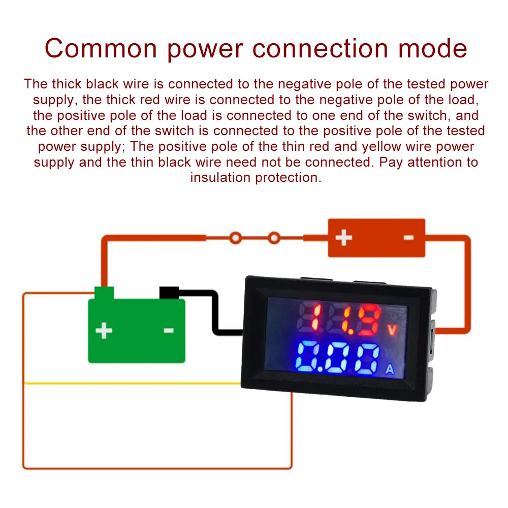 DC0-100V 10A 50A 100A LED Digital Voltmeter Ammeter Wattmeter Car Motocycle Voltage Power Meter Volt Detector Tester Panel M430C