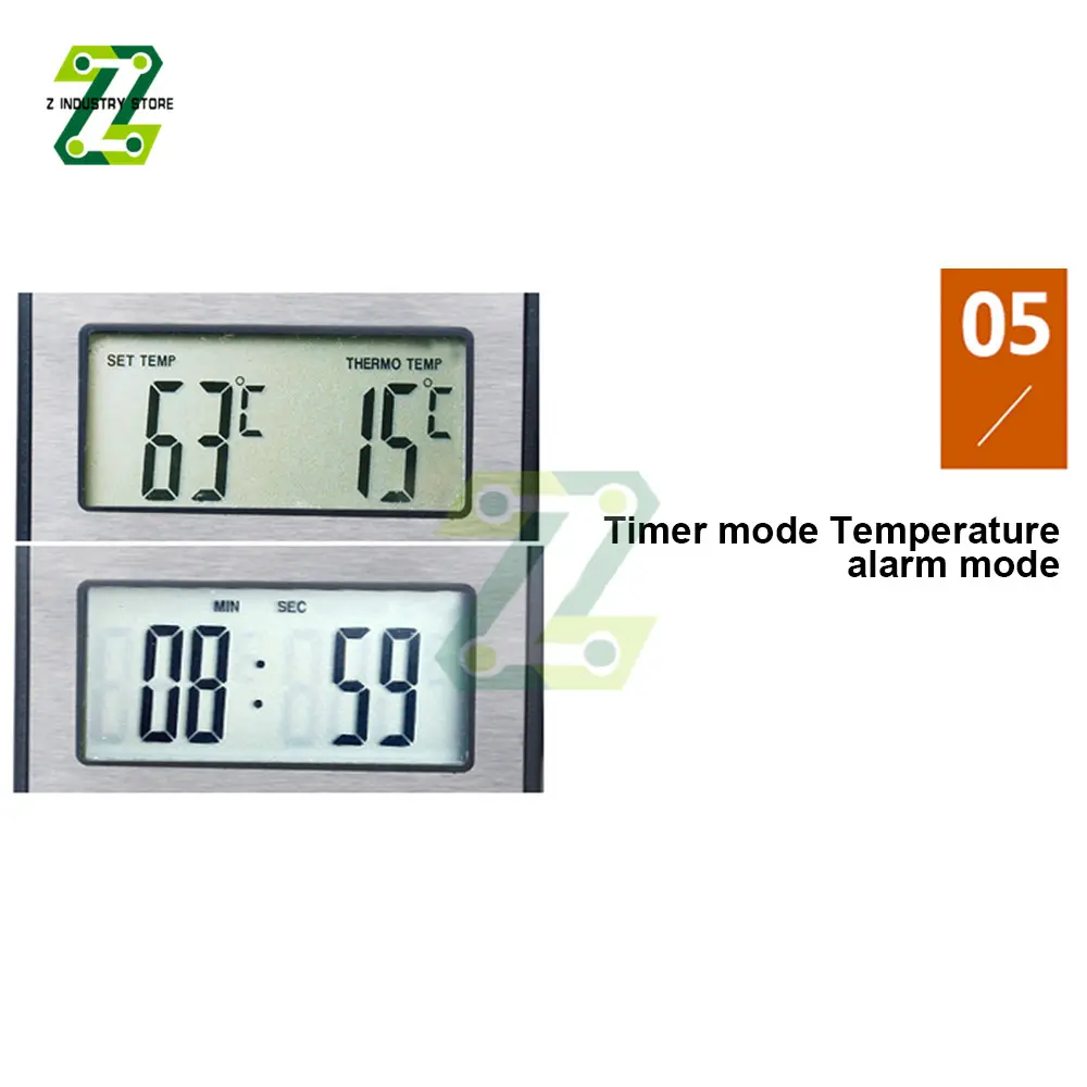 TP700 Digital Food Kitchen Oven Thermometer Probe For BBQ Grill Oven Meat Timer Temperature Manually Set