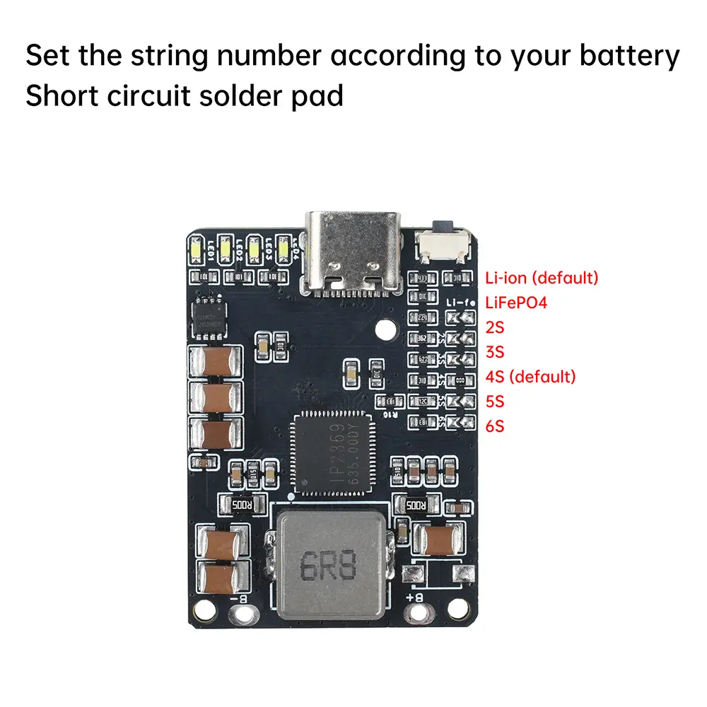 IP2369 2~6S 45W Li-ion Battery Charging Discharging Module Charge Protection Module Type C Interface