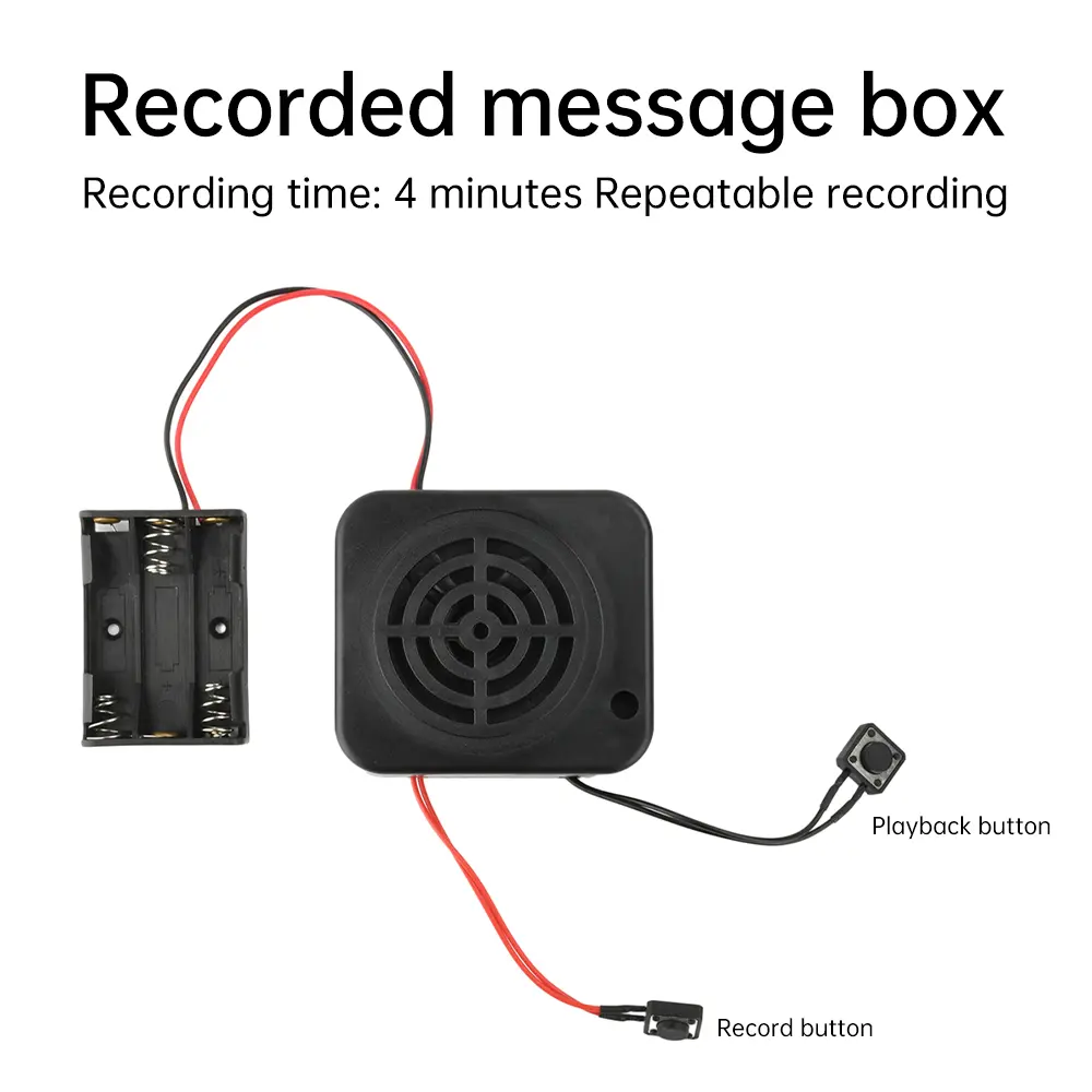 2/4-Minute Voice Recorder Phonograph Voice Message Box Audio Player Auto Override Voice Message Mailboxes