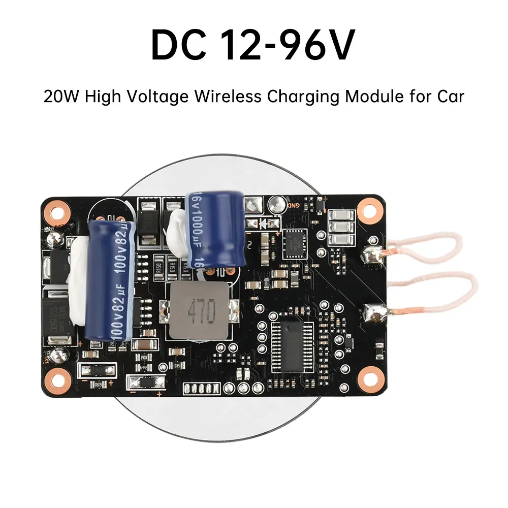 DC 12-96V 20W High-voltage Car Wireless Charging Module Cell Phone Wireless Charging Outdoor Modification Isolated