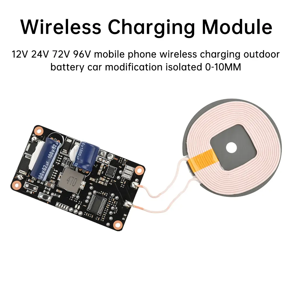 DC 12-96V 20W High-voltage Car Wireless Charging Module Cell Phone Wireless Charging Outdoor Modification Isolated