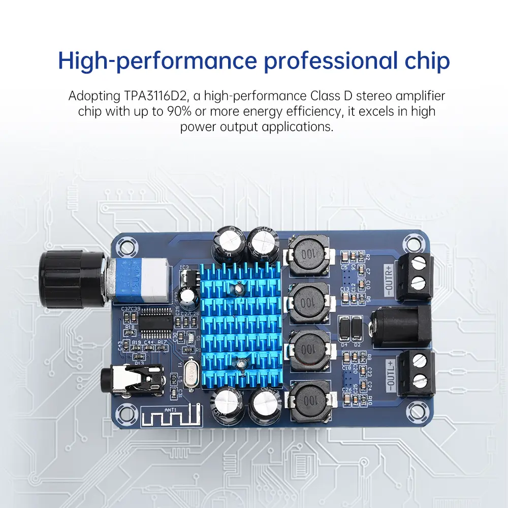 DC12-24V XH-A318 Bt Digital Amplifier Board Output 50W * 2 High Power Amplifier TPA3116D2 Power Audio Amplifier Module