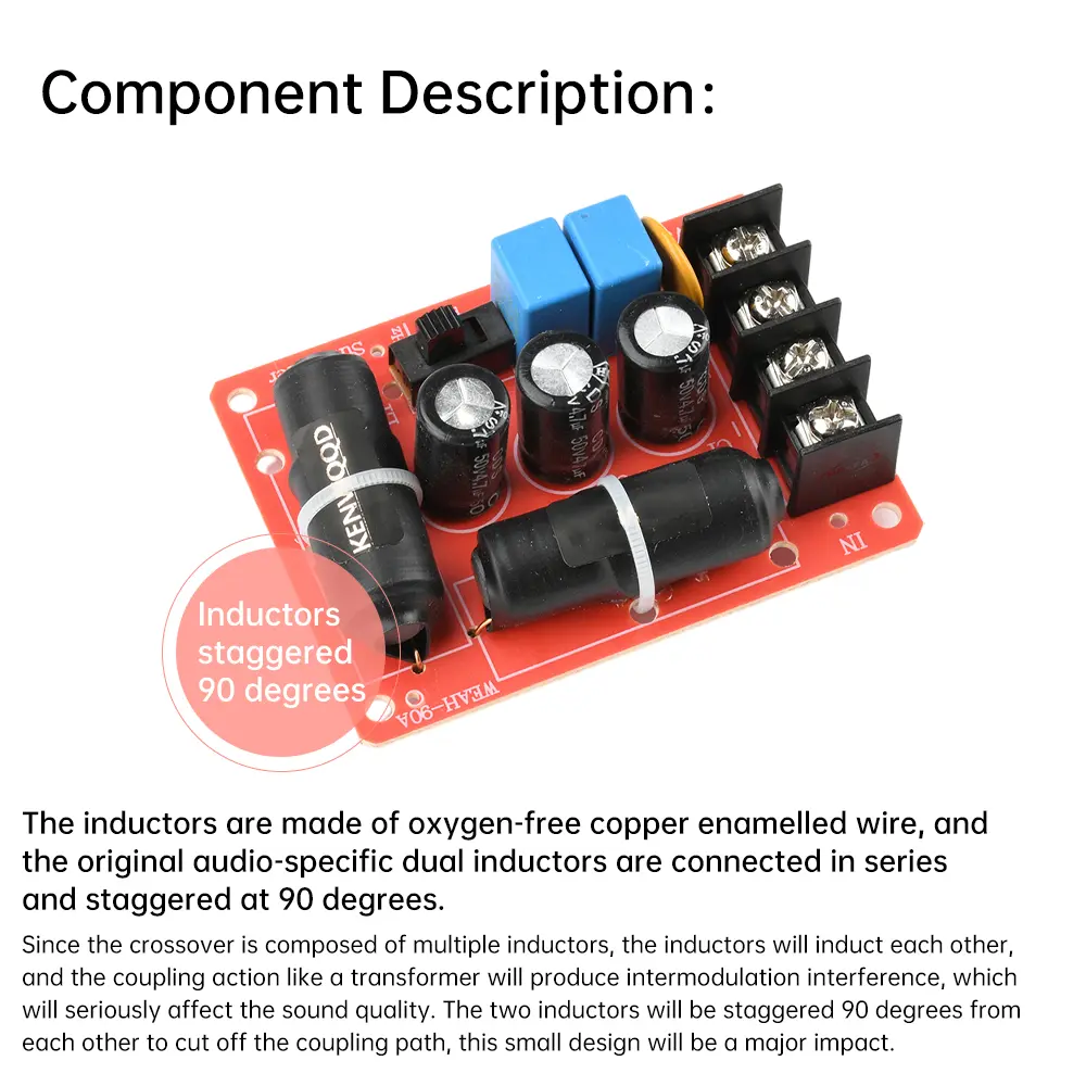WEAH-90A 200W Solderless High Power Speaker Subwoofer Crossover Speaker DIY Crossover Module 40Hz-500Hz
