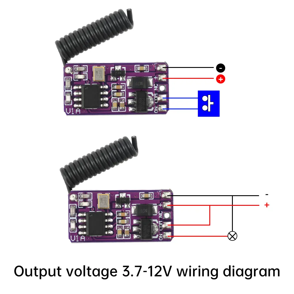 433MHZ Ultra Micro Mini Jog Button Reset Relay Wireless Remote Control Switch Module Low power consumption Mini Relay Contact