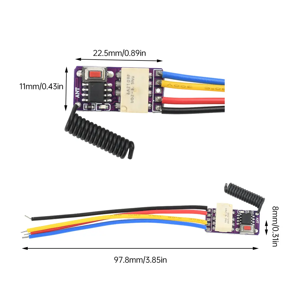 433MHZ Ultra Micro Mini Jog Button Reset Relay Wireless Remote Control Switch Module Low power consumption Mini Relay Contact