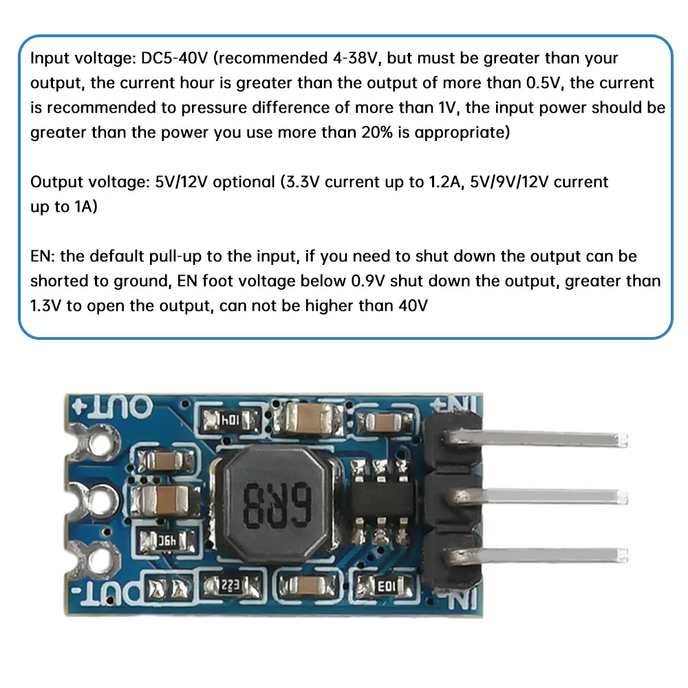 5pcs DC-DC Buck Module Mini Step-down Converter Power Module 5-40V to 5V/12V Power Adapter