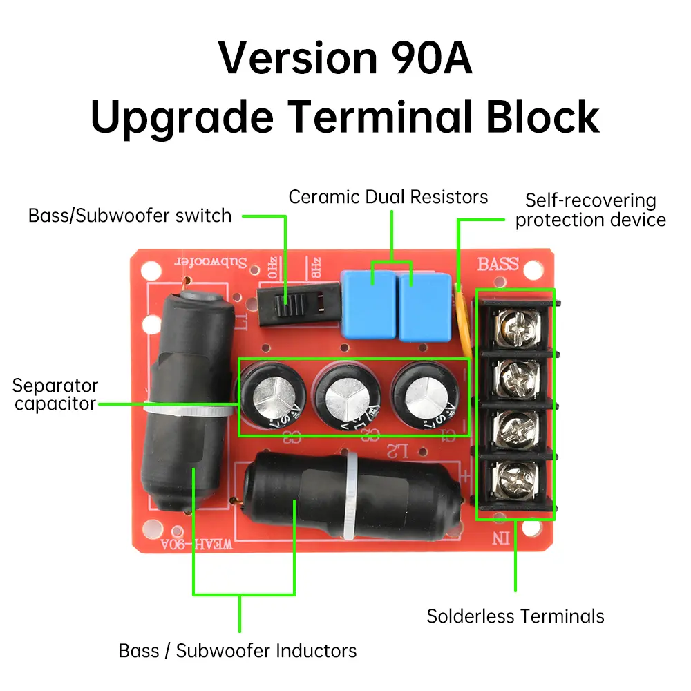 WEAH-90A 200W Solderless High Power Speaker Subwoofer Crossover Speaker DIY Crossover Module 40Hz-500Hz