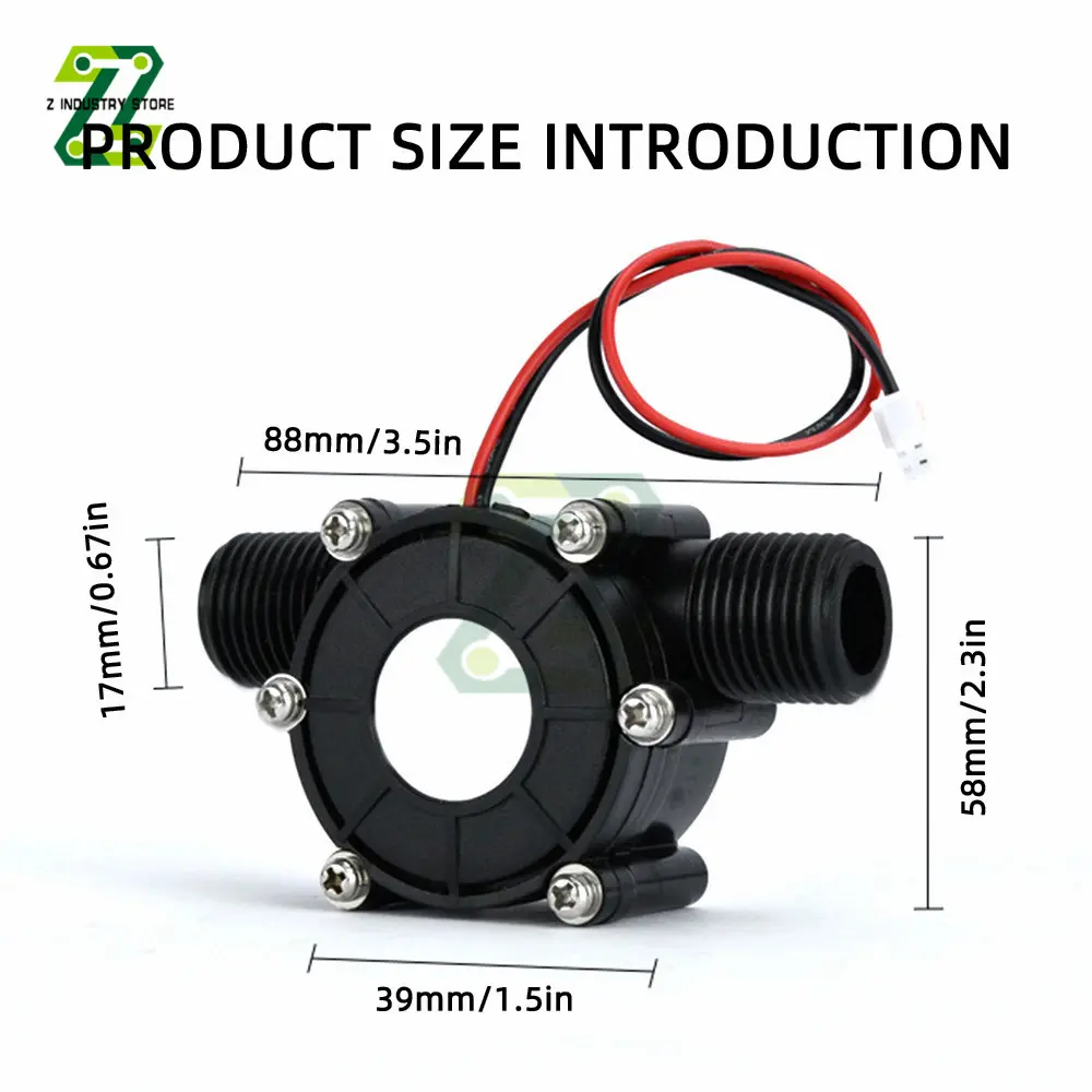 Micro Hydro Generator DC Water Flow Pump Turbine Hydroelectric Energy Generators 80V/12V/5V DC Water Flow Generator