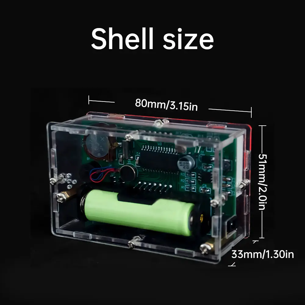 DC 5V Multi-function LED Digital Electronic Clock DIY Kit with Alarm Clock Temperature Countdown Function DC3.5*1.2mm
