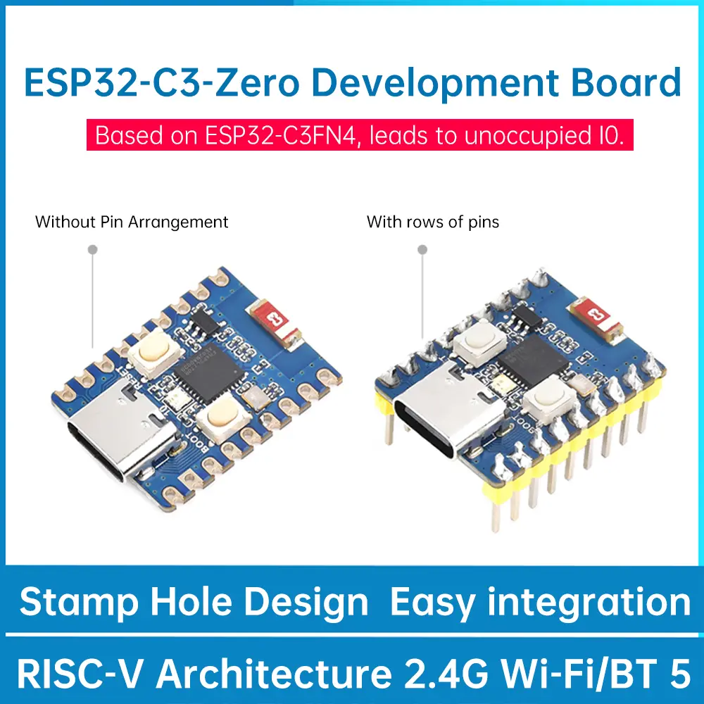 ESP32-C3-Zero Mini WiFi BT 5 Development Board WiFi Bluetooth Ultra-small Size ESP32 C3 S3 ESP 32 Single Core Processor