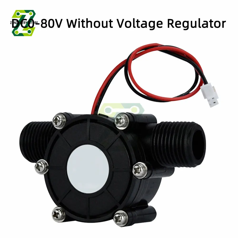 Micro Hydro Generator DC Water Flow Pump Turbine Hydroelectric Energy Generators 80V/12V/5V DC Water Flow Generator
