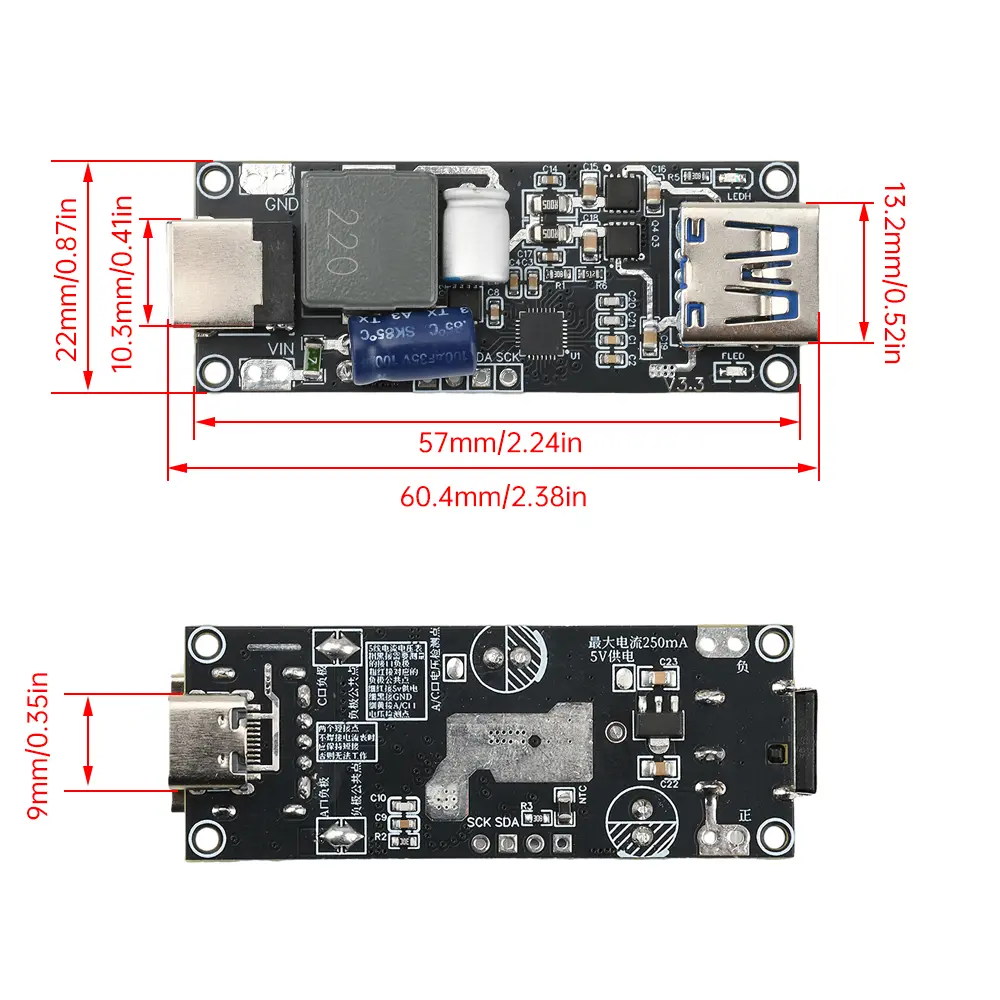 DC 6-30V SW3518 100W Multi-Protocol High Power Fast Charging Module PD100W Vehicle Desktop Charger Motherboard Multiple Outputs