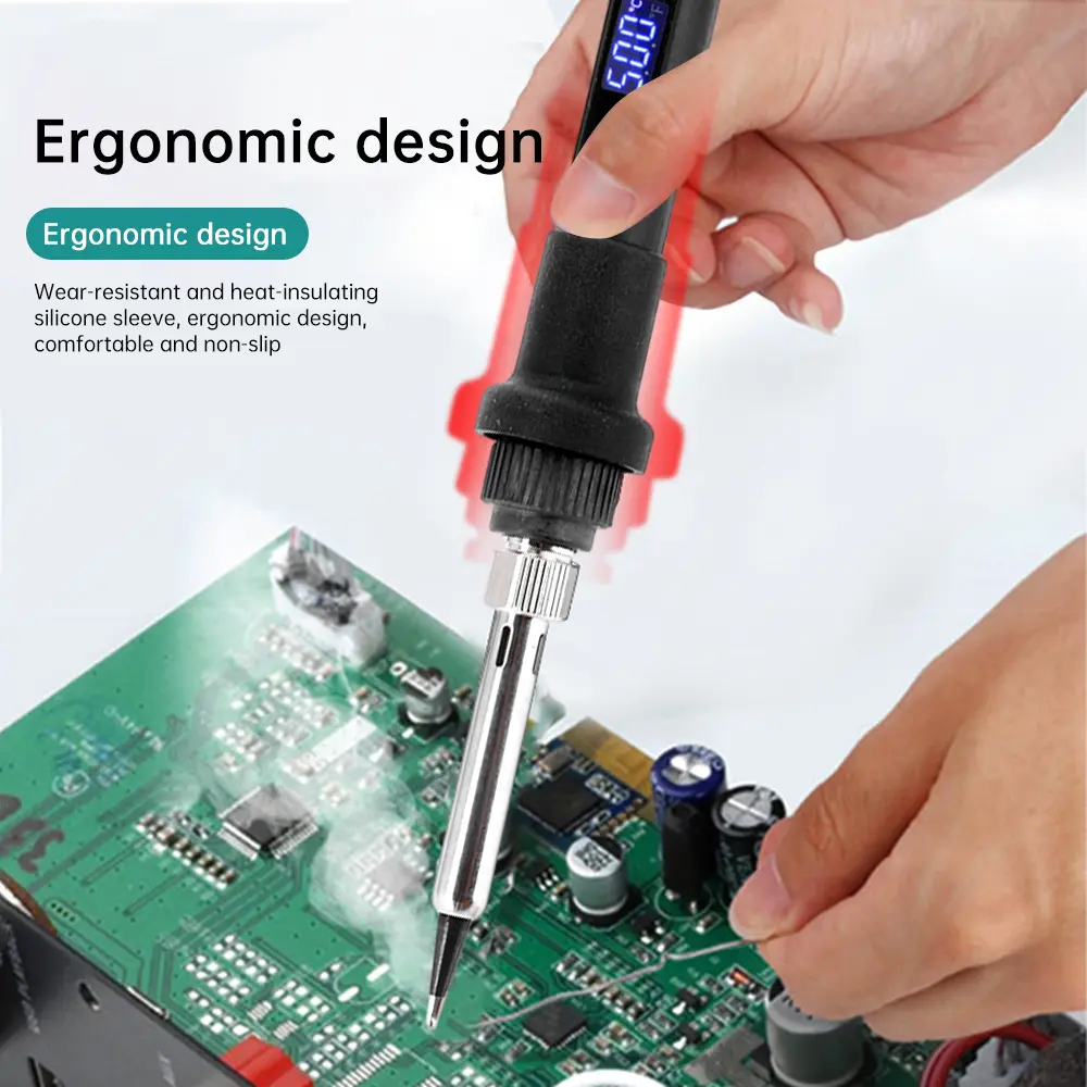 AC110V/AC220V  LED Digital Electric Soldering Iron Adjustable Temperature Solder Welding Tool Tweezers Solderin Phone Repair