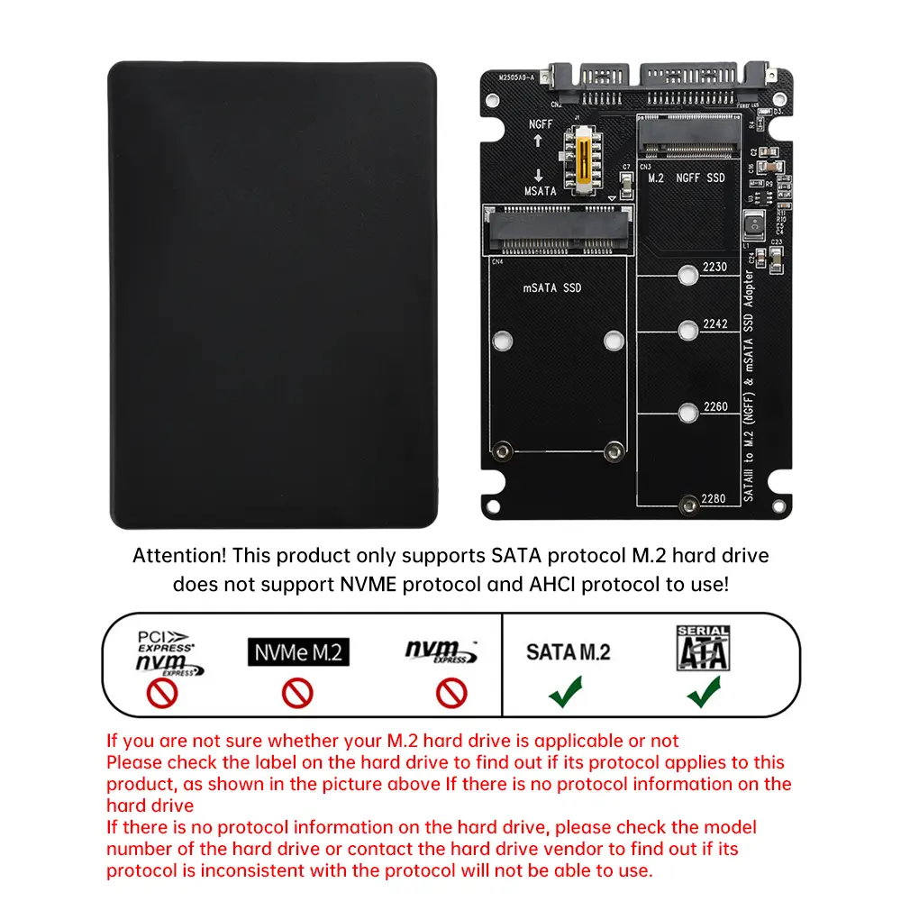SATA3.0 M.2 NGFF SSD To SATA3 Adapter Card M.2 NGFF SSD To SATA3.0 External Hard Drive Box Hard Disk Adapter Board
