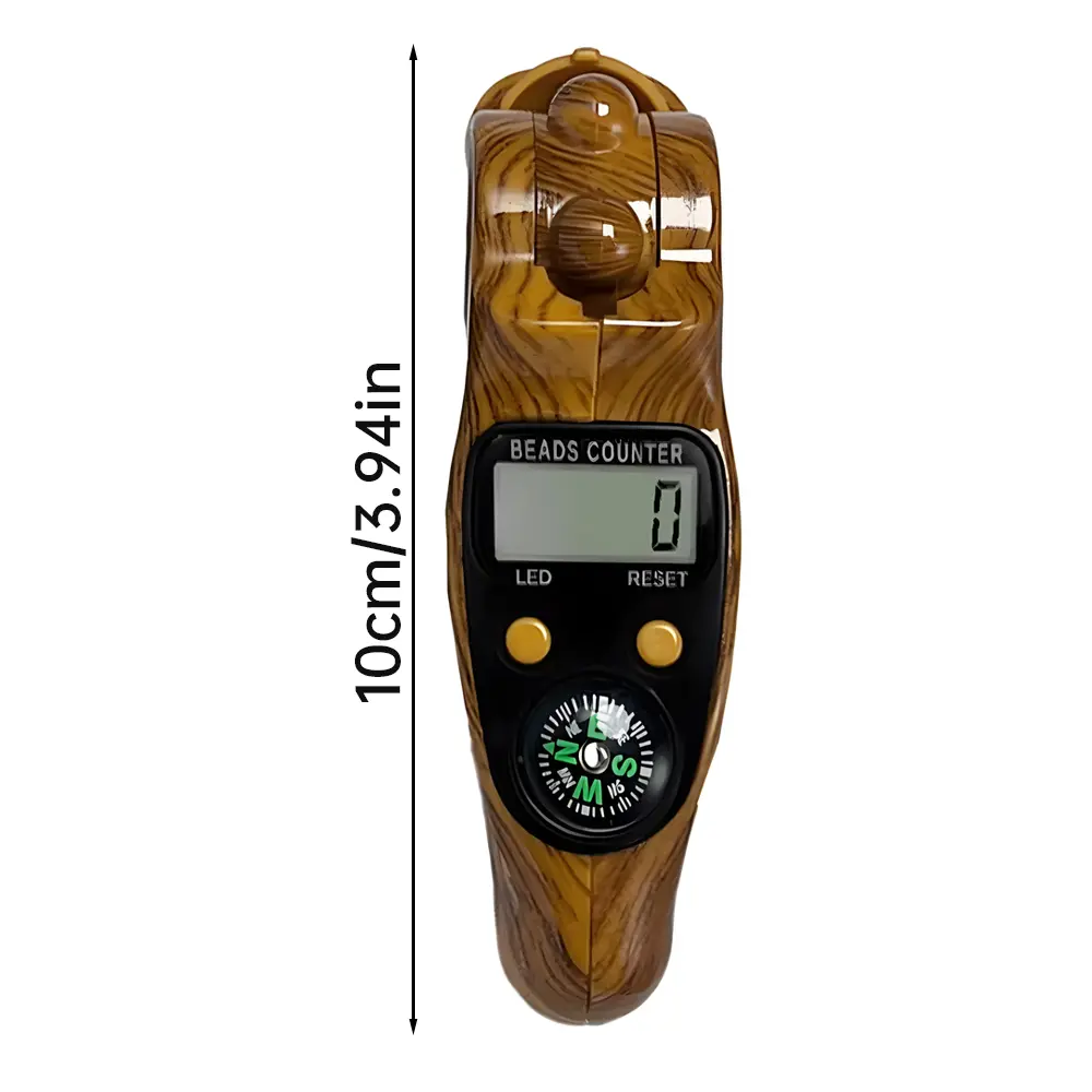 Wood Grain Electronic Decompression Counter Hand Counter Portable Lcd Digital Beads Counter for Meditation Muslim Prayer