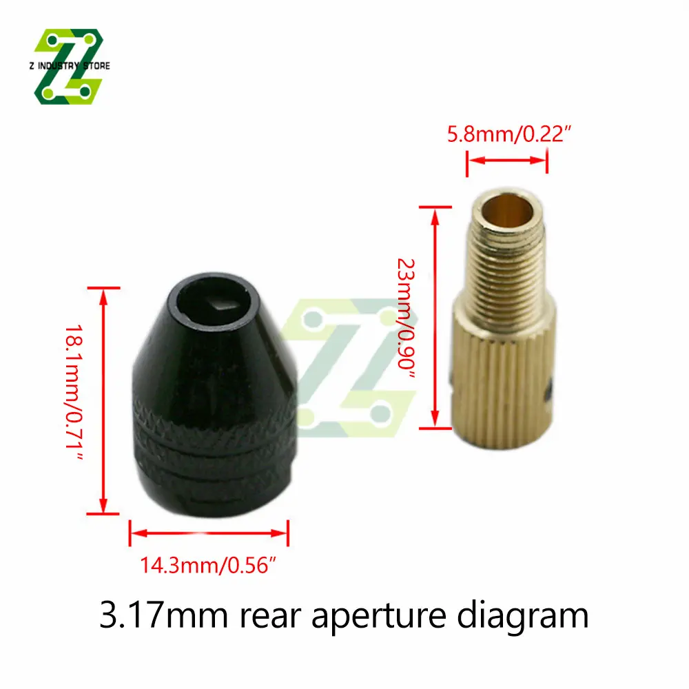 2.3mm/3.17mm Electric Motor Shaft Mini Chuck Fixture Clamp Small Drill Bit Micro Chuck Fixing Device