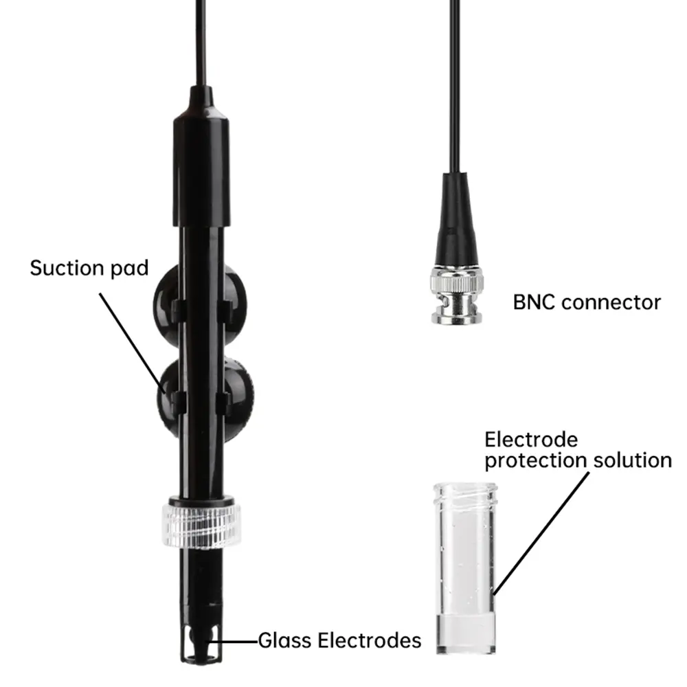PH Electrode Probe BNC Connector PH Tester PH Controller Meter Sensor Refillable / Non-fillable PH Electrode Probe For Aquarium