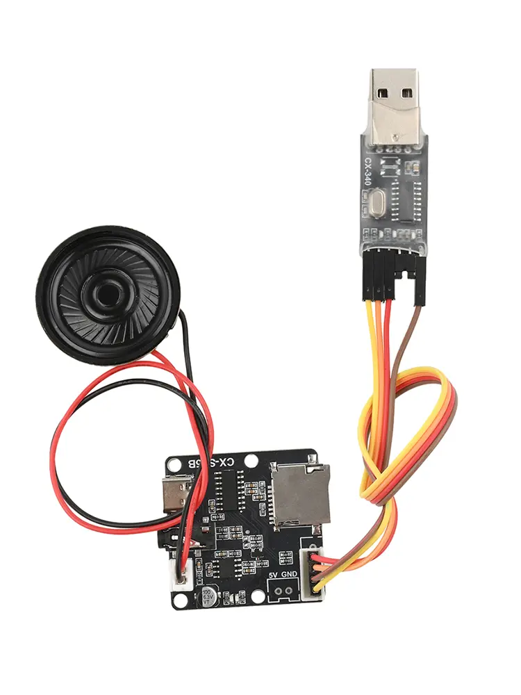 Voice Playback Module Board DC 3.3-5.2V ST5B Serial Port Mp3 Voice Chip Module Microcontroller Control Triggers Audio Module