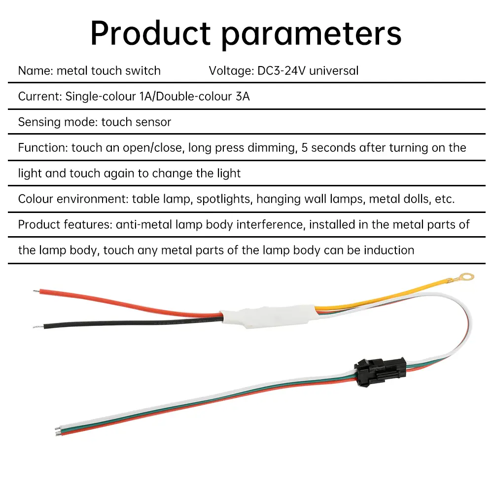 DC3.7~24V Touch Switch Module Desk Lamp Wall Lamp Retrofit Parts Metal Touch Switch LED Light Driver Controller