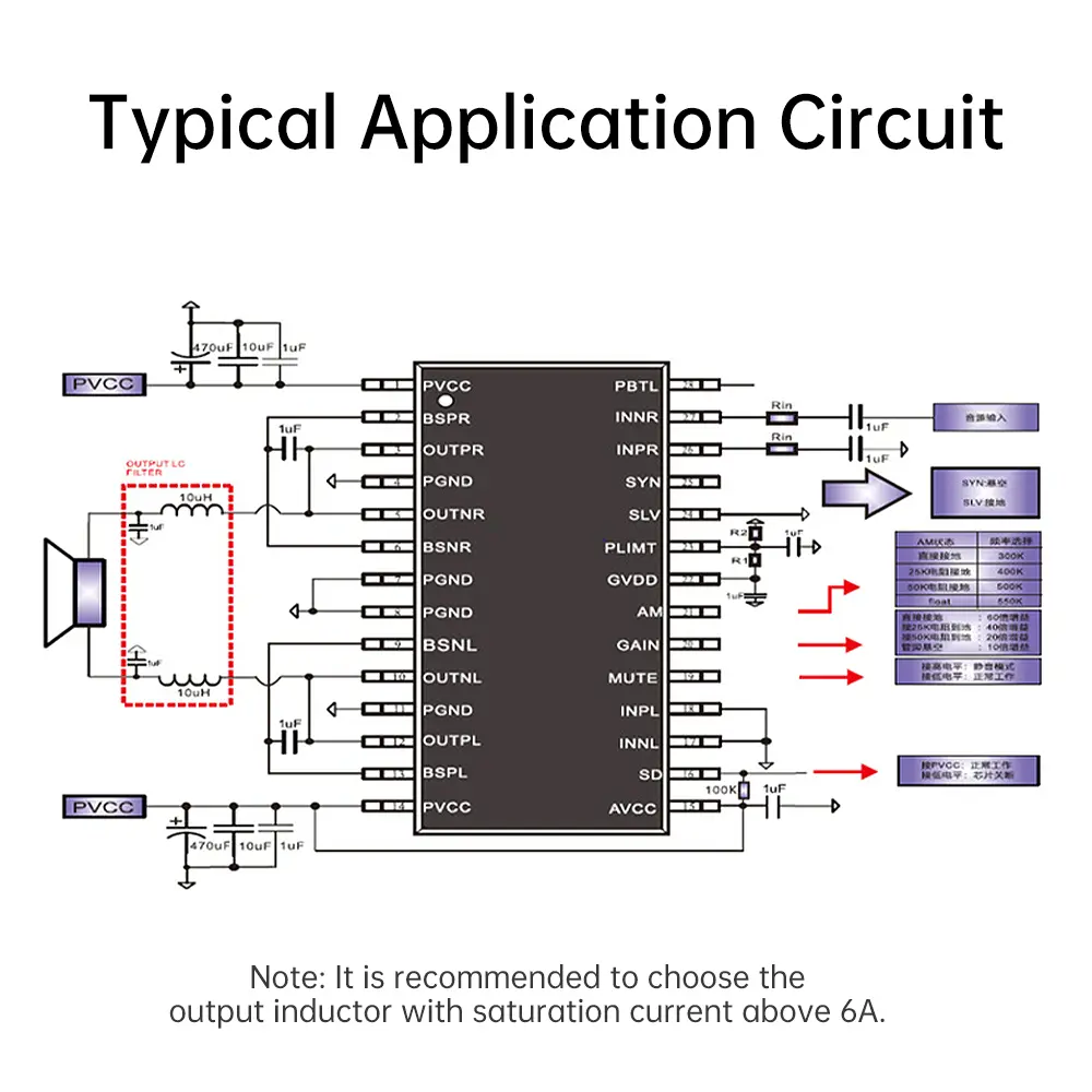 CH80D 80W Stereo Serial Class-D Audio Amplifier Single Channel Voice Audio Amplifier Module DC 5-26V
