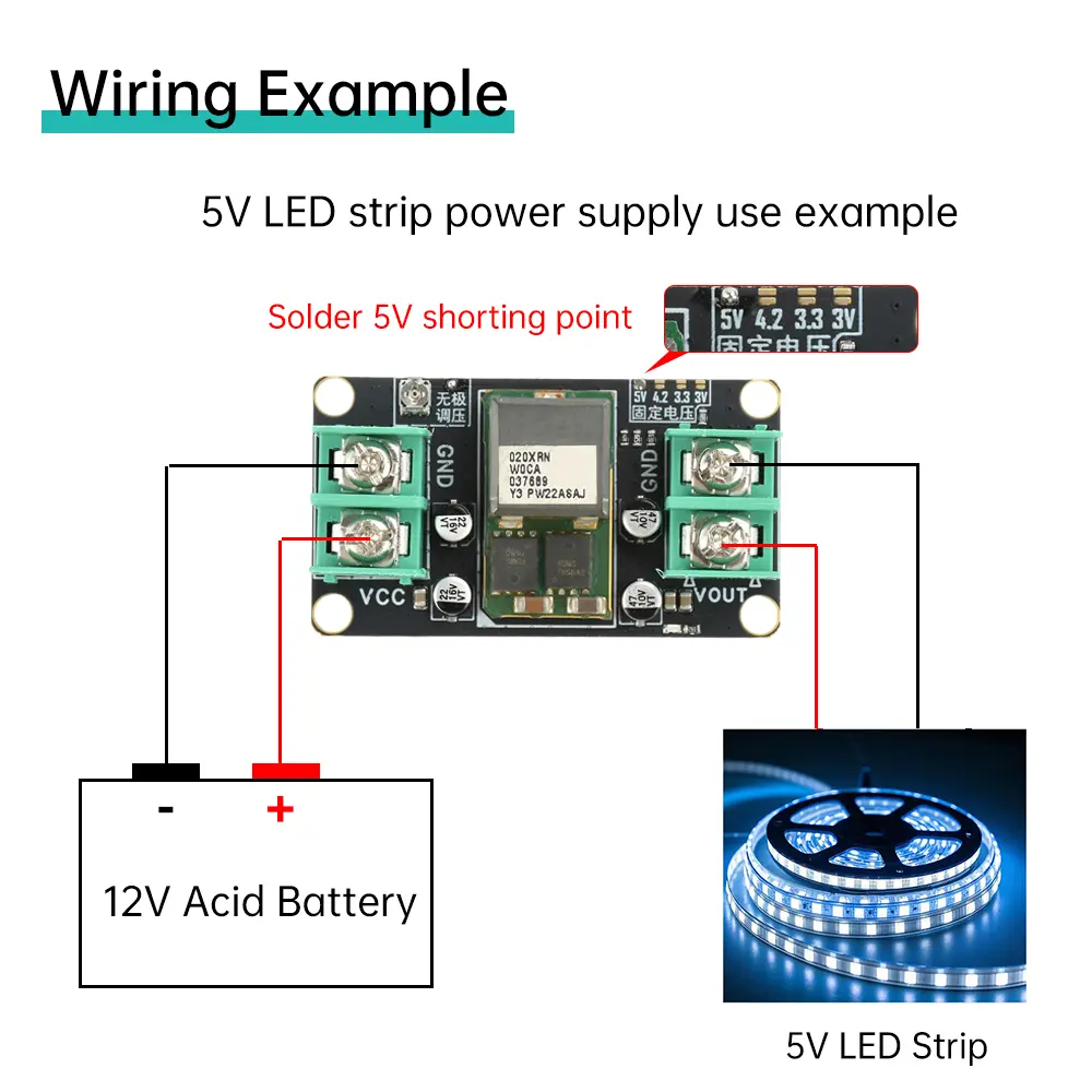 DC 9-14V DC-DC Step-Down Module 5V/Infinitely Adjustable High Power 20A Regulated Power Supply Module Industrial Grade DC Module