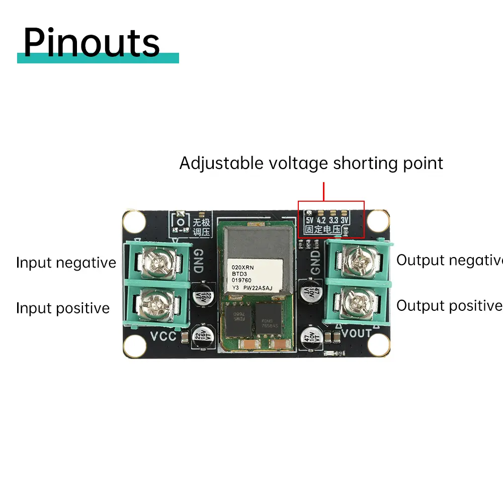 DC 9-14V DC-DC Step-Down Module 5V/Infinitely Adjustable High Power 20A Regulated Power Supply Module Industrial Grade DC Module