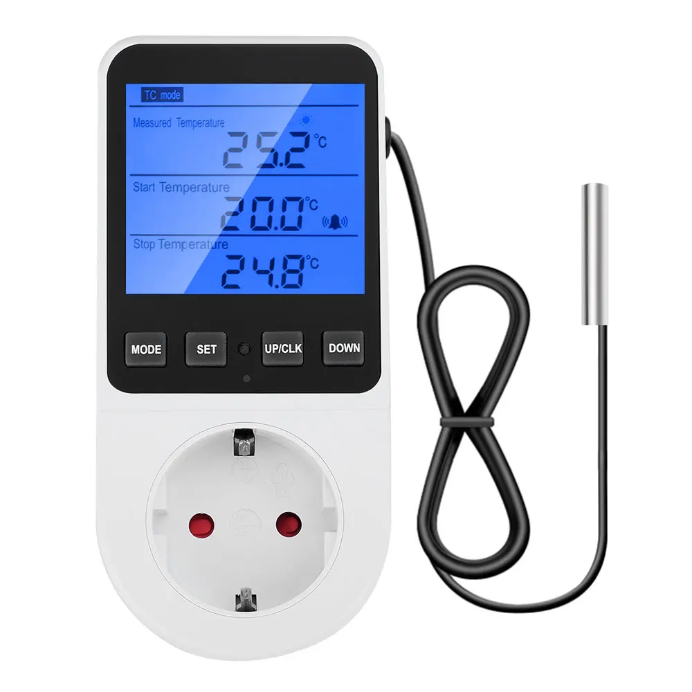 AC 230V Digital Temperature Control Socket with Timer Smart Temperature Control System -40~120℃(-40~248℉)