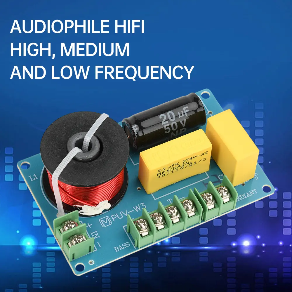 200W 3 Way HiFi Speaker Frequency Dividers Treble/Alto/Bass Audio Crossover Filter Circuit Board Home Theate DIY Speakers Filter