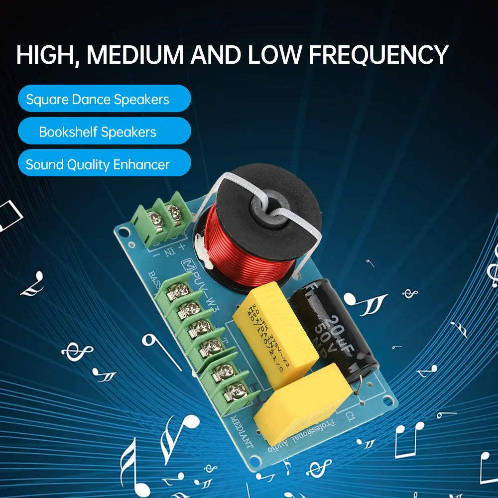 200W 3 Way HiFi Speaker Frequency Dividers Treble/Alto/Bass Audio Crossover Filter Circuit Board Home Theate DIY Speakers Filter