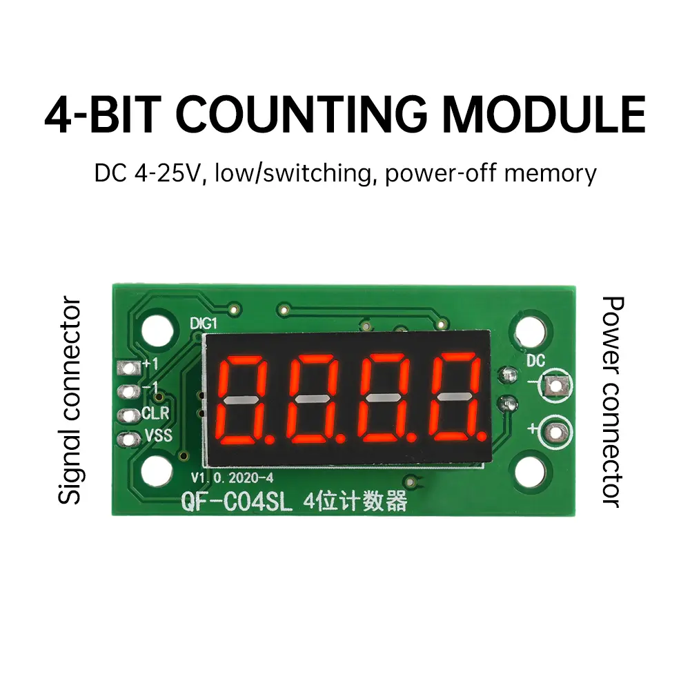 DC 4-25V 0.36-inch 4-digit Digital Counter Module Low-Level Switching Counter Module Addition Subtraction and Zero Clearing