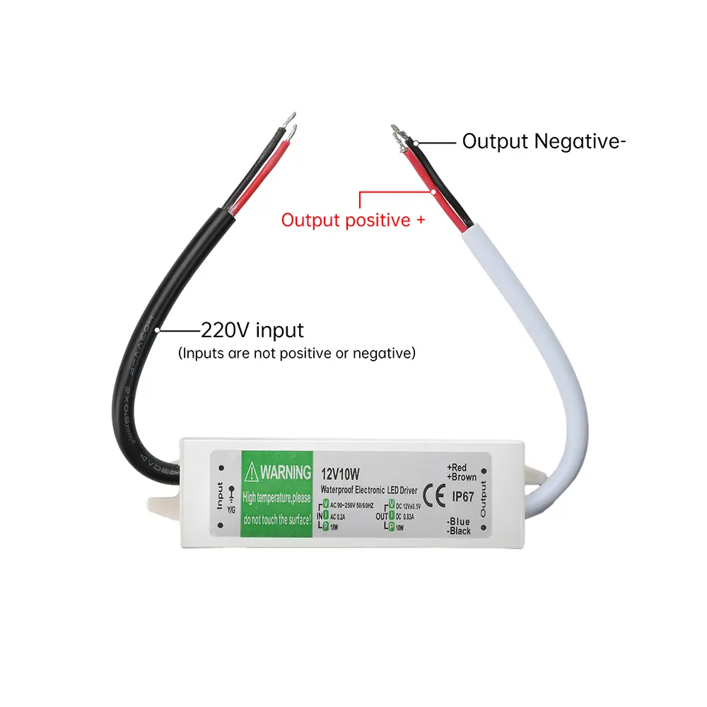 IP67 Waterproof Power Supply AC110V~220V To DC 12V 24V LED Driver Switching Power Supply for LED Strip Lights