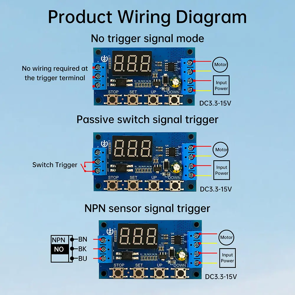 ZK-MC01 DC 3.3-15V DC Motor Controller Module Forward Reverse Relay Board High Power Motor Forward and Reverse Controller