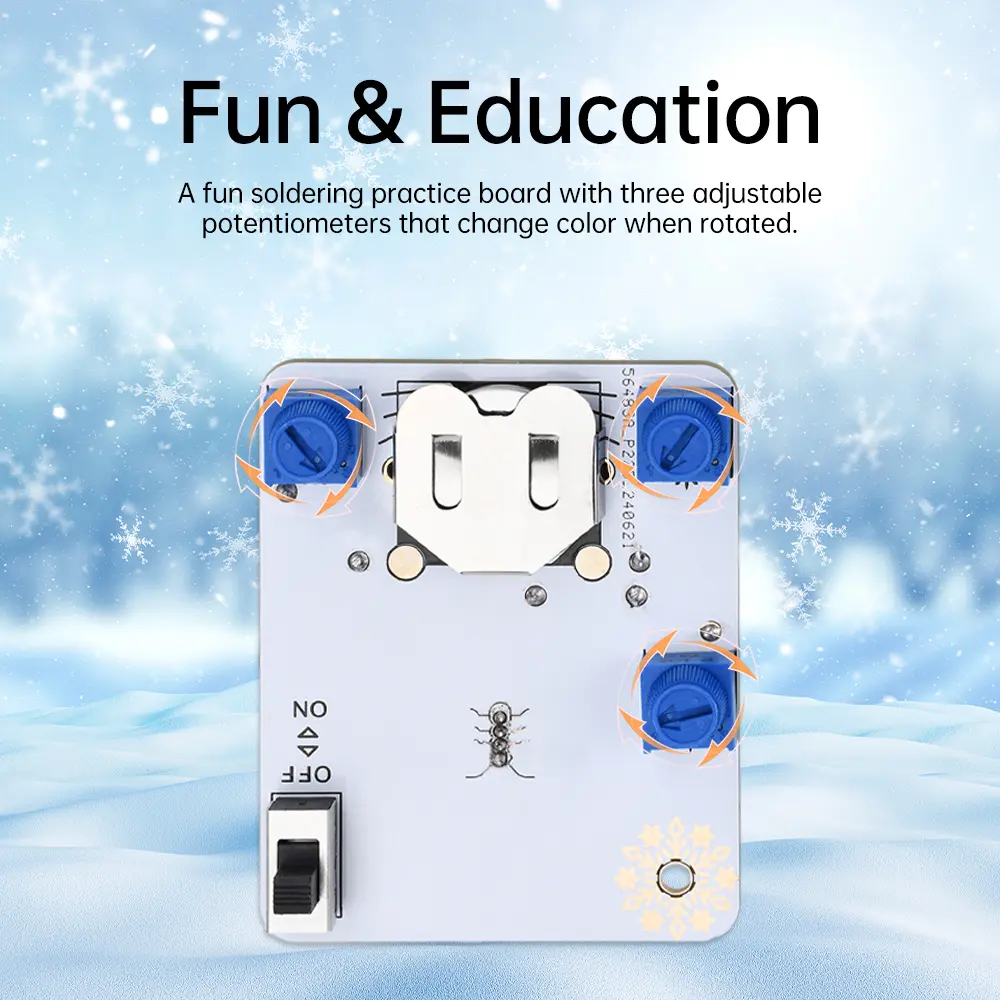 LED Snowman Electronic Beginner Learning Welding Fun DIY Kit Light Emitting Tube Module Electronic Circuit Boards for Beginners