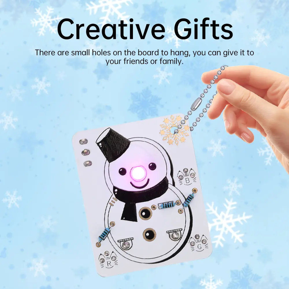 LED Snowman Electronic Beginner Learning Welding Fun DIY Kit Light Emitting Tube Module Electronic Circuit Boards for Beginners