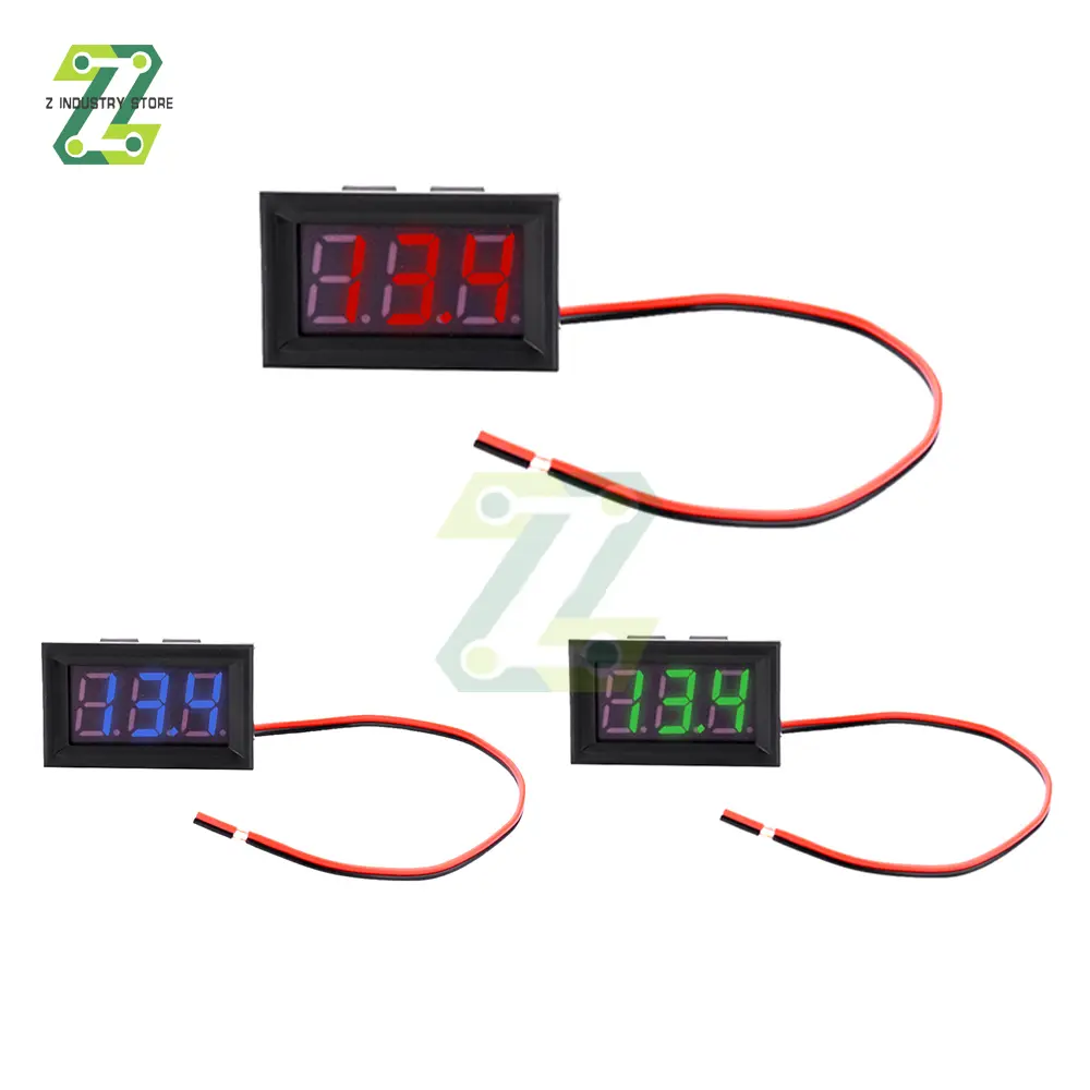 AC 70-500V 0.56" LED Digital Voltmeter Voltage Meter Volt Instrument Tool 2 Wires Red Green Blue Display 110V 220V DIY 0.56 Inch