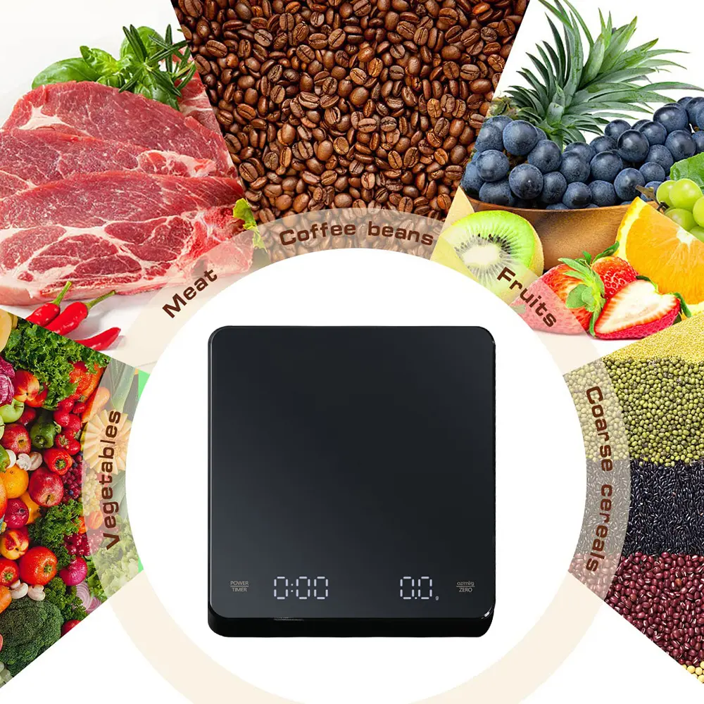 0~3KG Electronic Scale 0.1g High Precision Measuring Tools Kitchen Scale Waterproof With Timer Ounce/ml/gram Measuring Tool