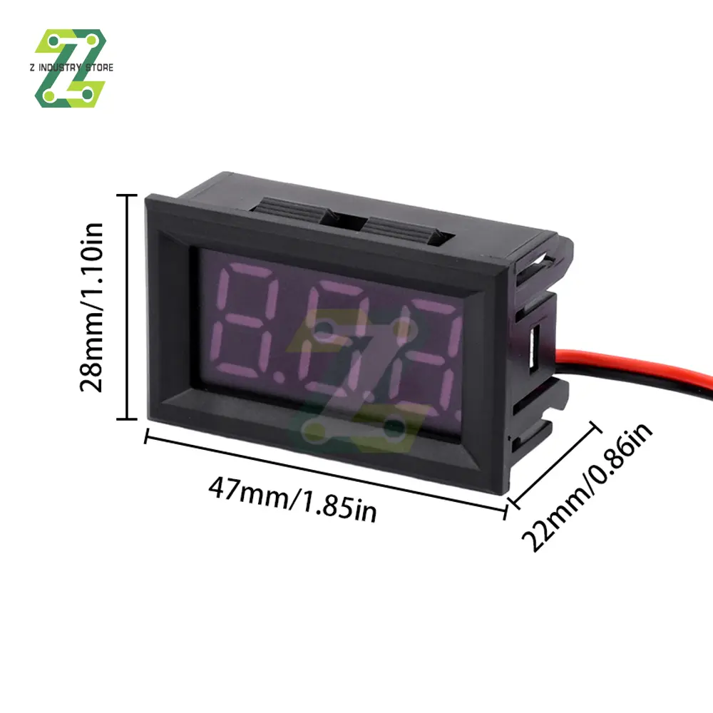 AC 70-500V 0.56" LED Digital Voltmeter Voltage Meter Volt Instrument Tool 2 Wires Red Green Blue Display 110V 220V DIY 0.56 Inch