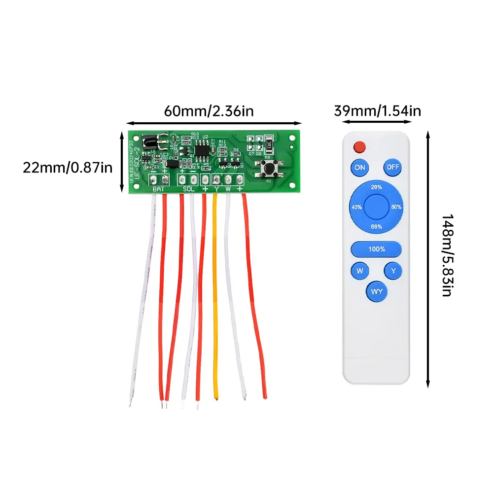 Remote Control Dual Color Solar Garden Light Circuit Board Microwave Radar Human Body Induction Light Solar Light Control Board