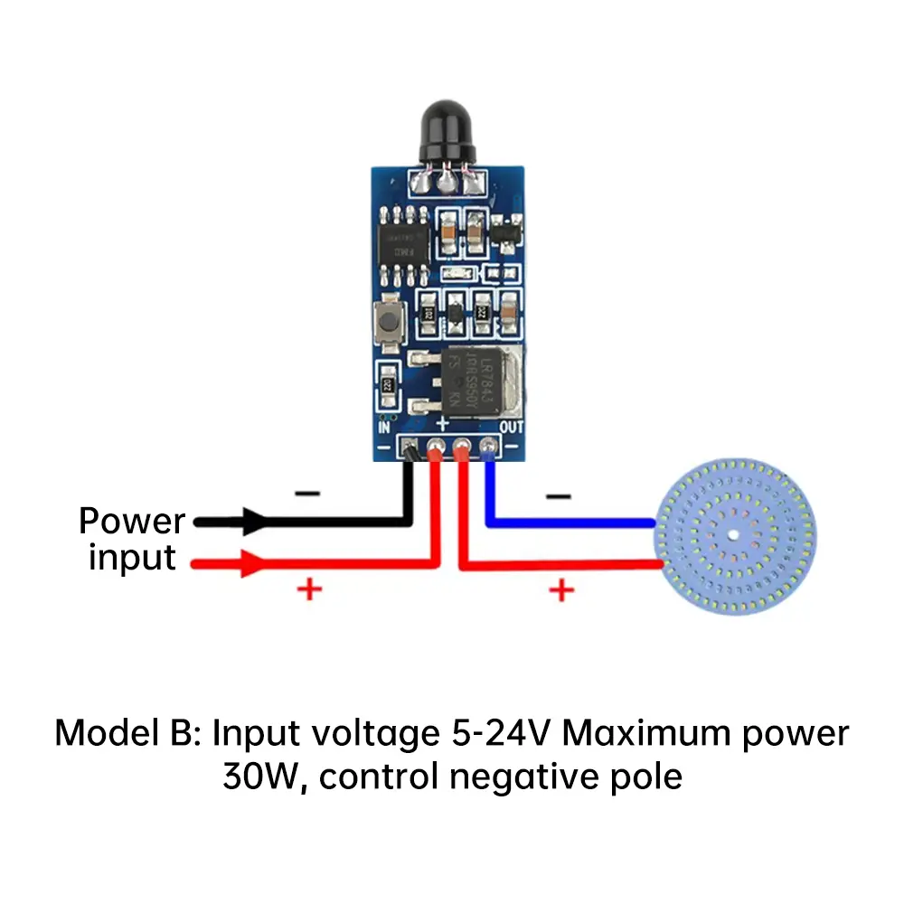 30W DC5-24V LED Dimming Module Breathing/Flashing Light Speed Control Module 5-8m Wireless Remote Control Module